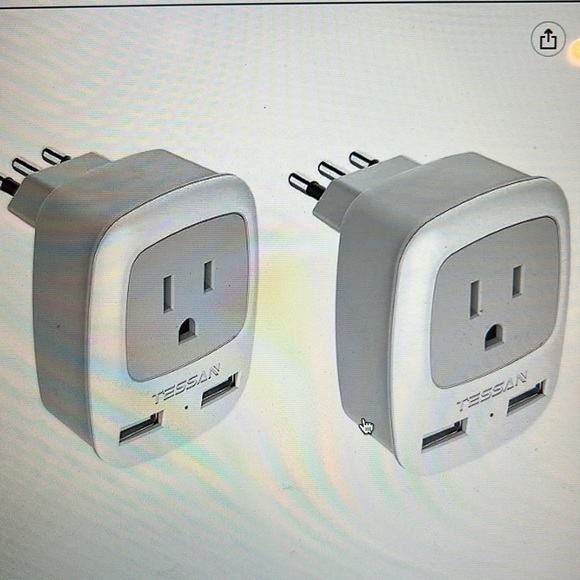 TESSAN Italy travel adapter grounded plug converter NEW - Picture 3 of 8